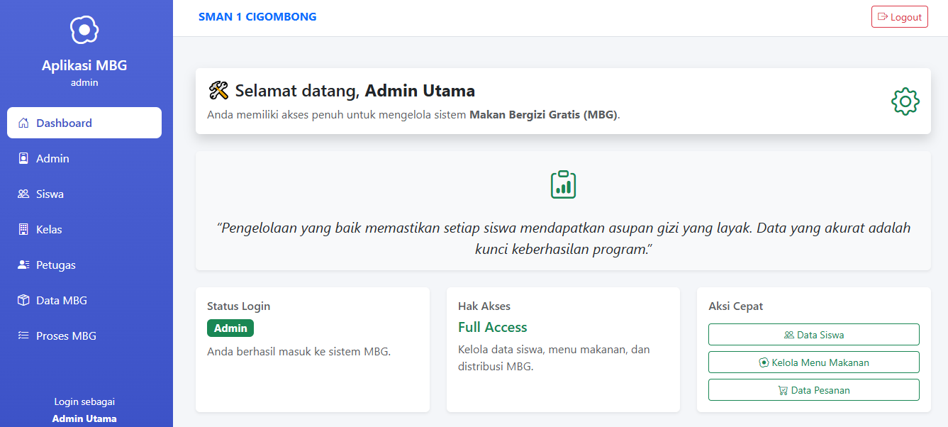 Screenshot aplikasi