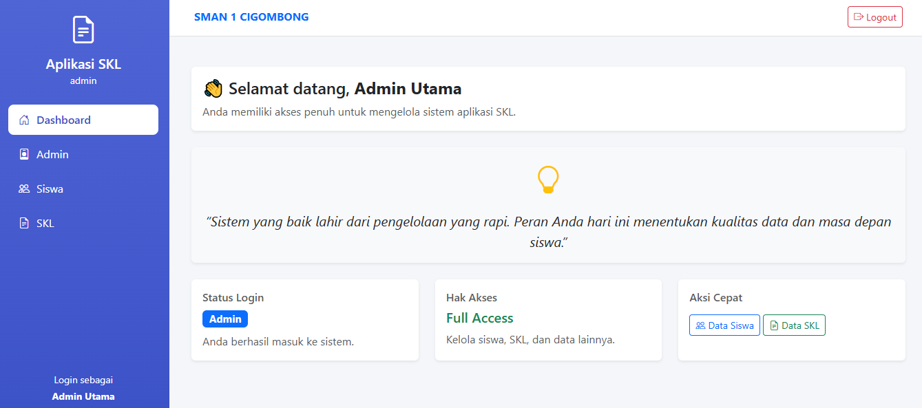 Screenshot aplikasi