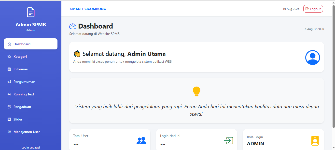 Screenshot aplikasi