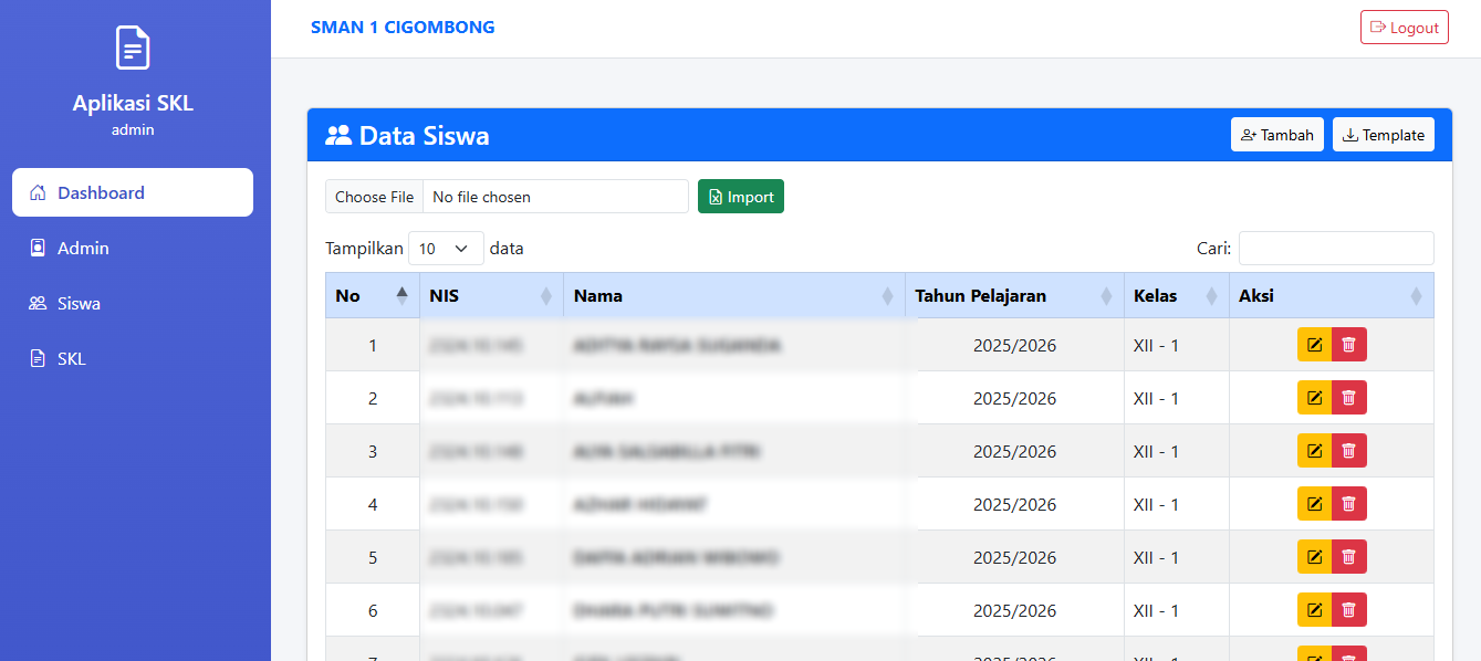 Screenshot aplikasi